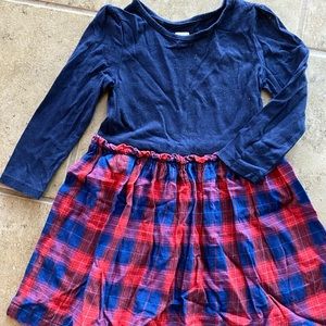 Gap 4 Navy & Red Plaid Dress